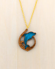 Dancing Dolphin Pendant – Light Cherry