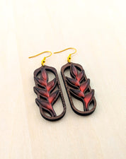 Heliconia Bloom Earrings – Dark Walnut