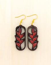 Heliconia Bloom Earrings – Dark Walnut