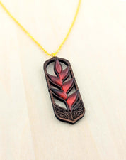 Heliconia Bloom Pendant – Dark Walnut