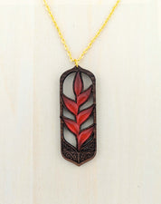 Heliconia Bloom Pendant – Dark Walnut