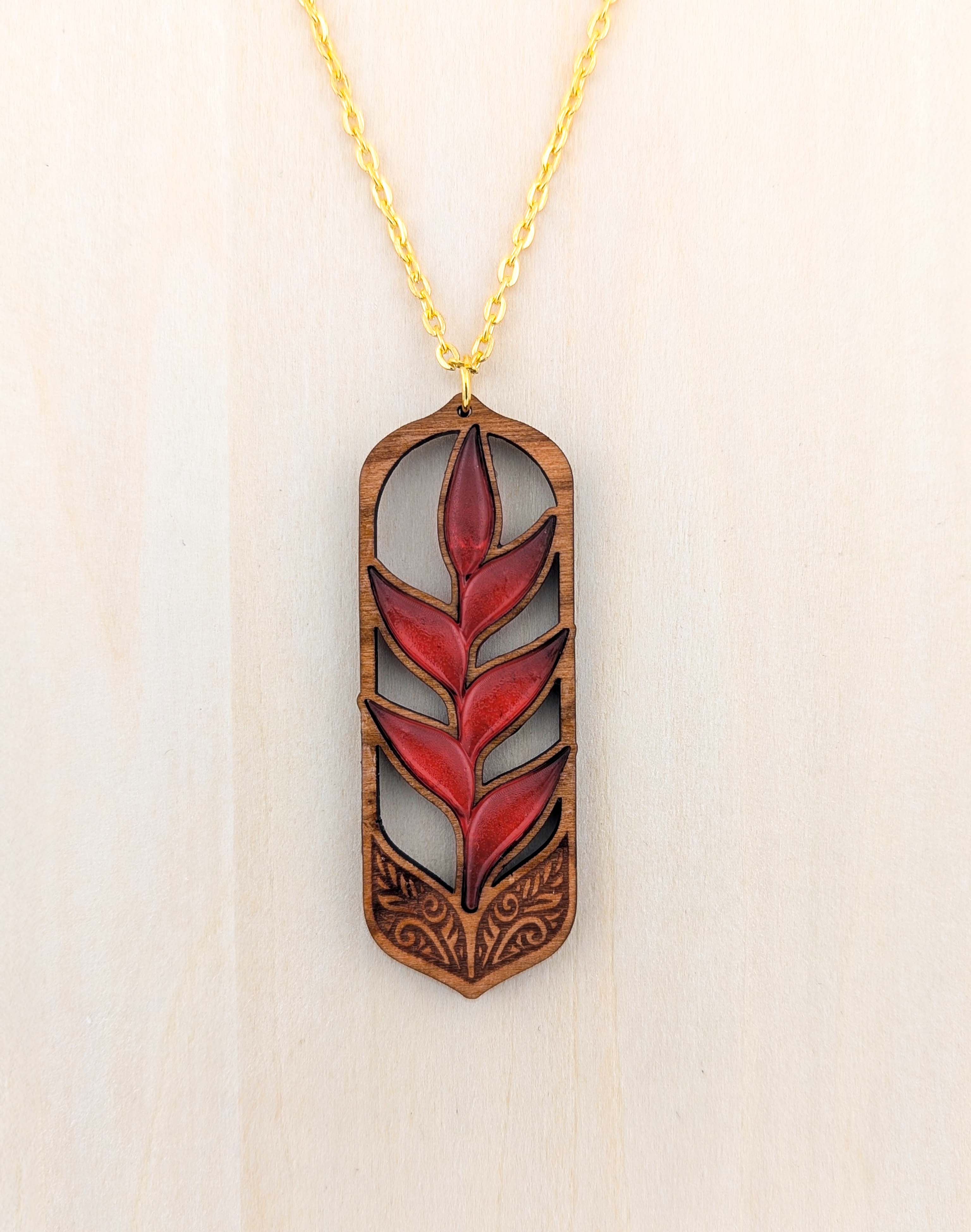 Heliconia Bloom Pendant – Light Cherry