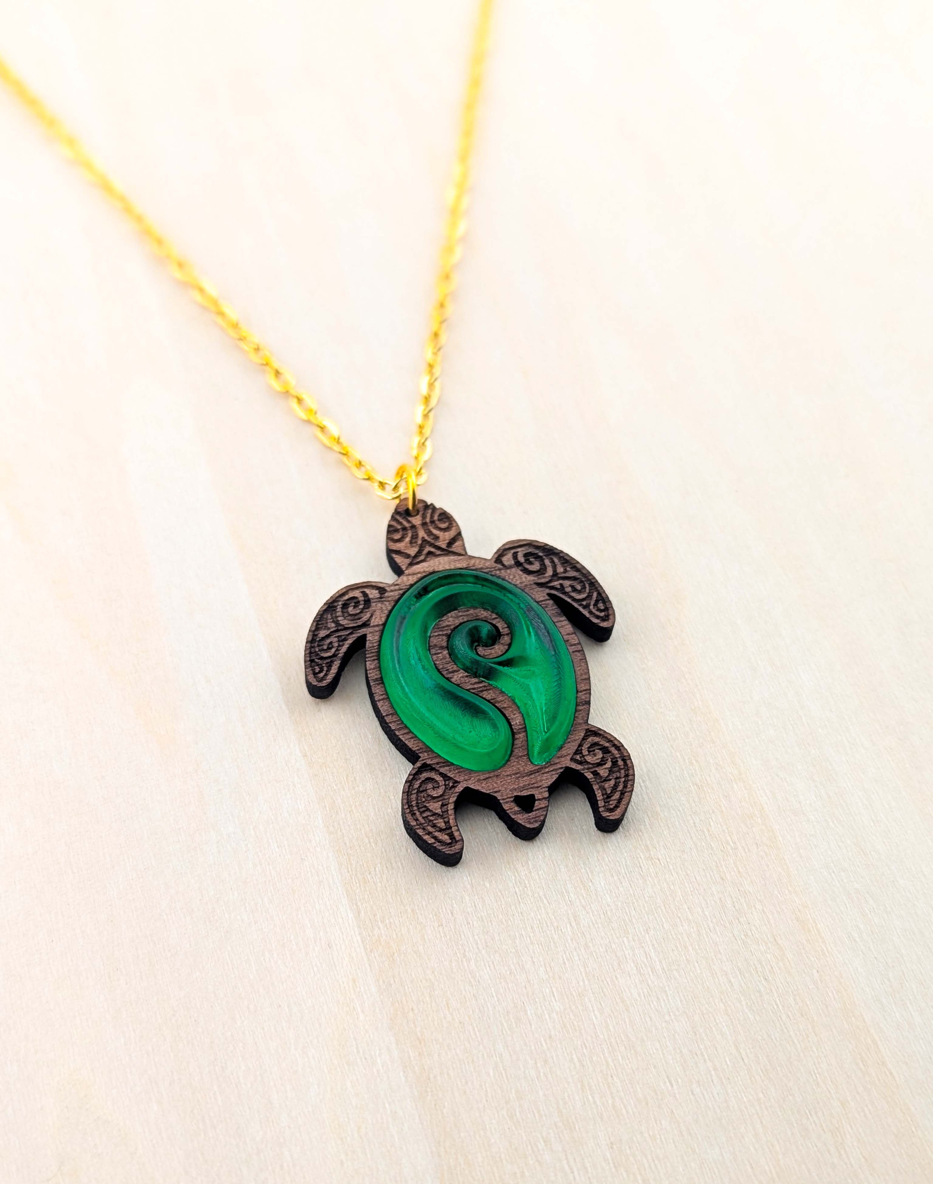 Ancient Honu Pendant – Dark Walnut