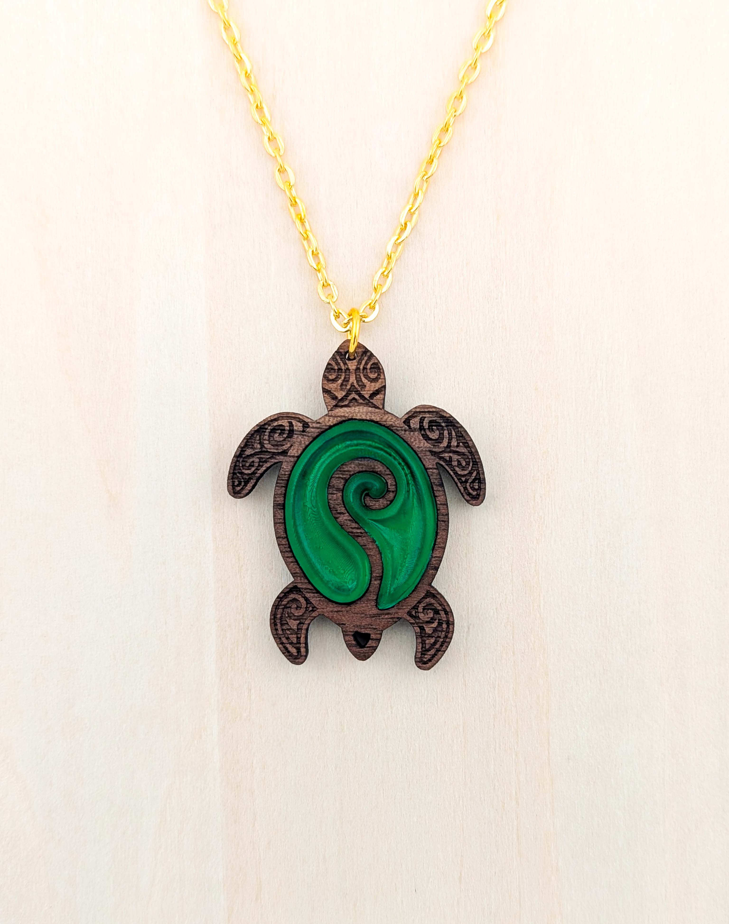 Ancient Honu Pendant – Dark Walnut