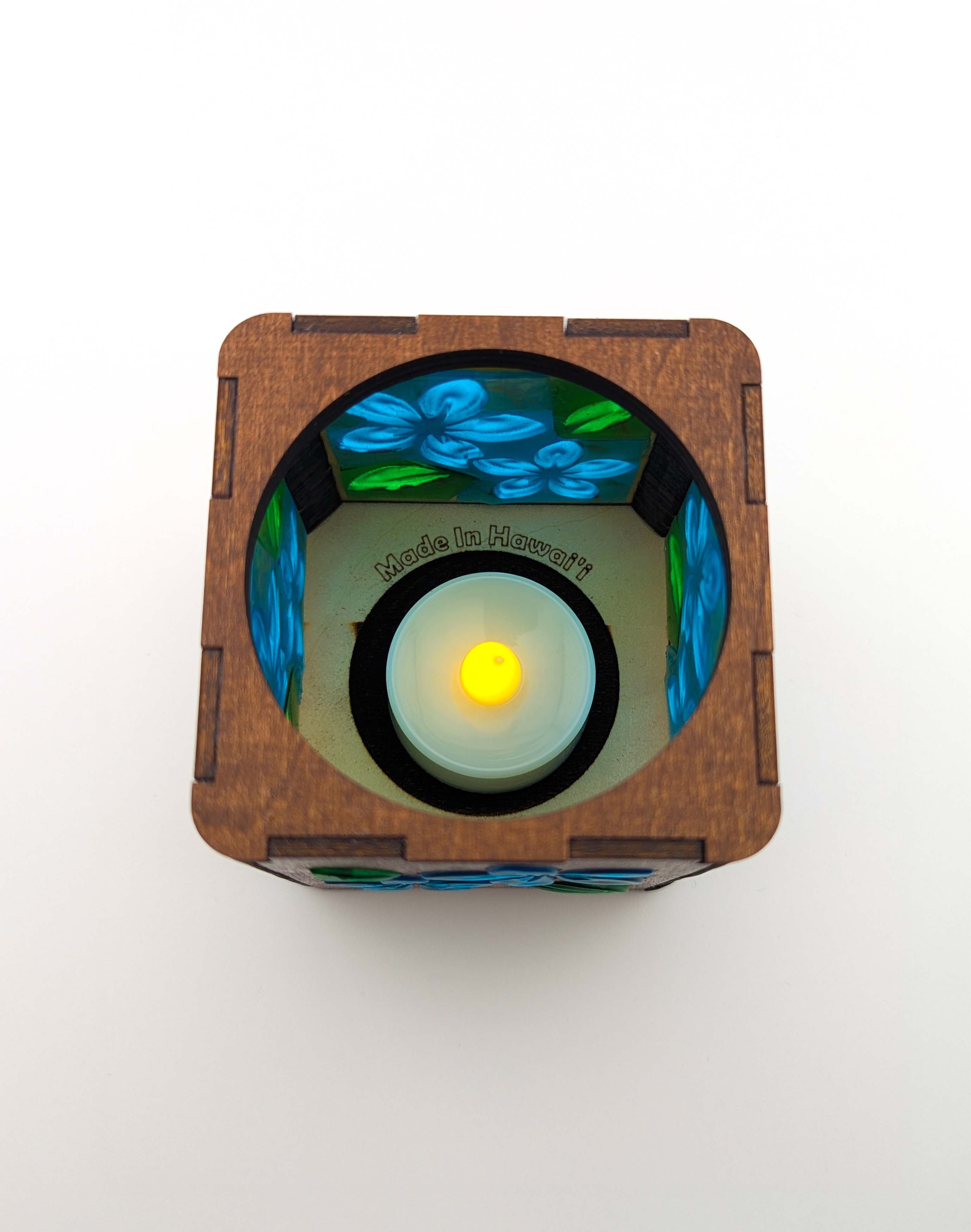 Blue Plumeria Tealight