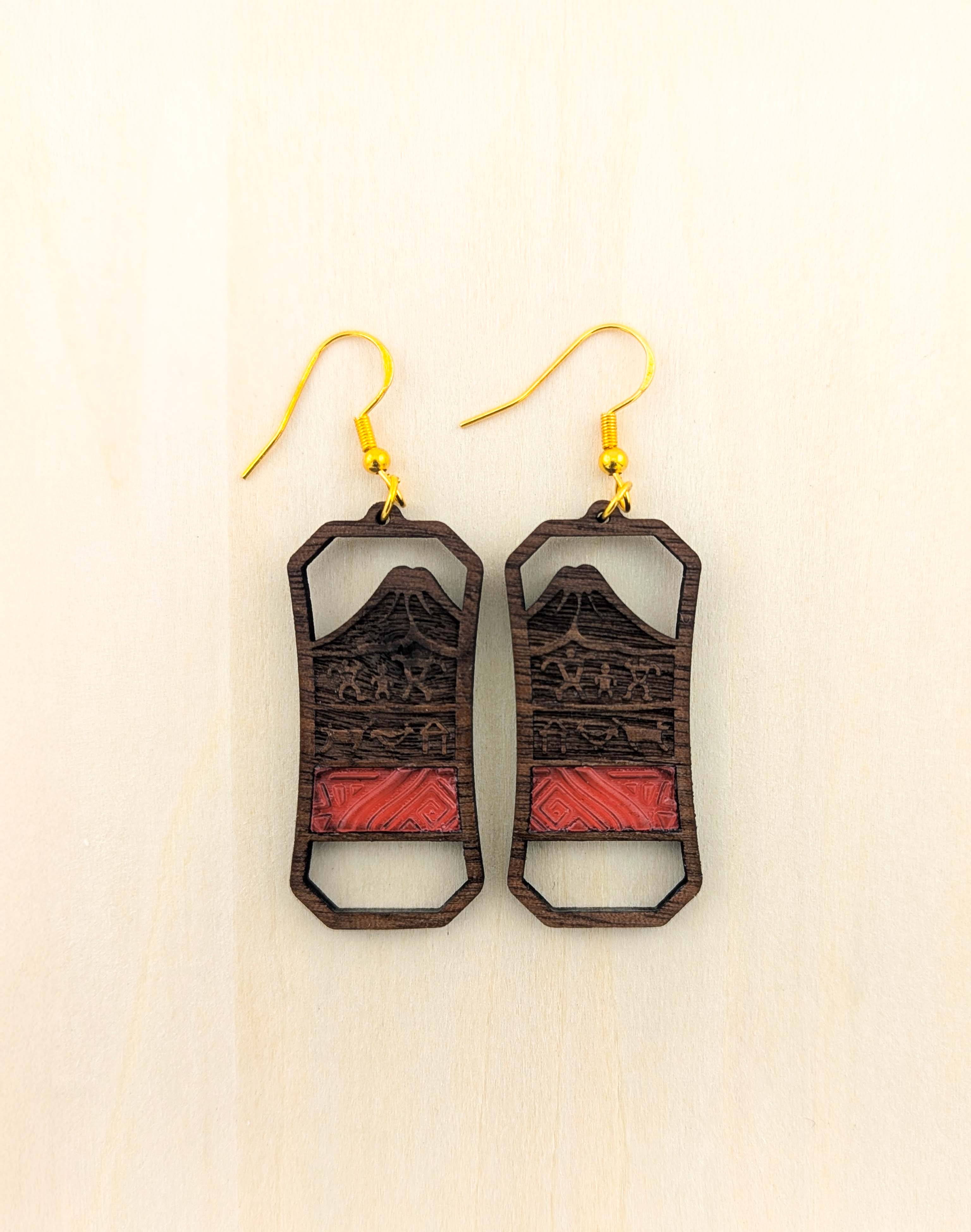 Volcanic Lineage Earrings – Dark Walnut