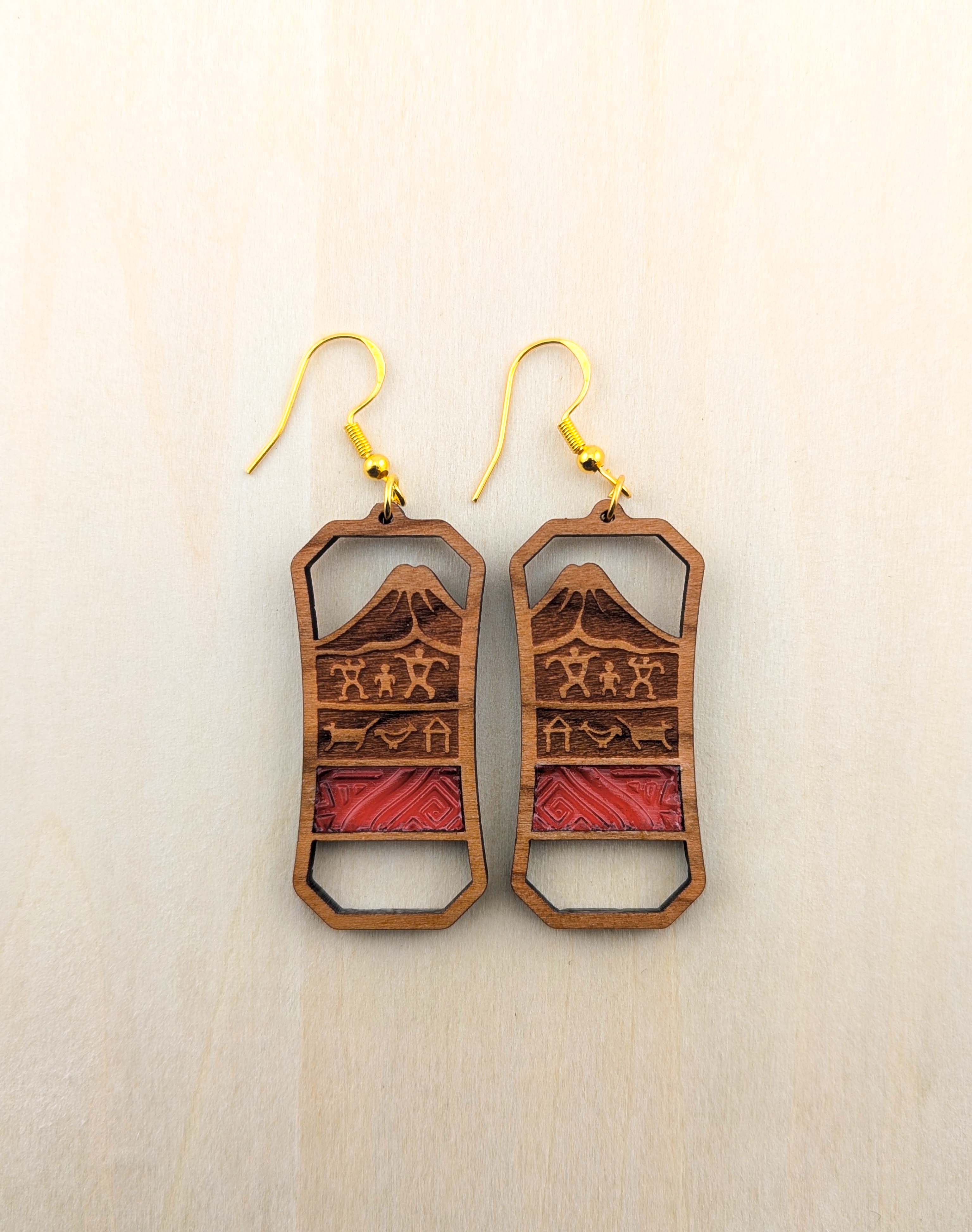 Volcanic Lineage Earrings – Light Cherry