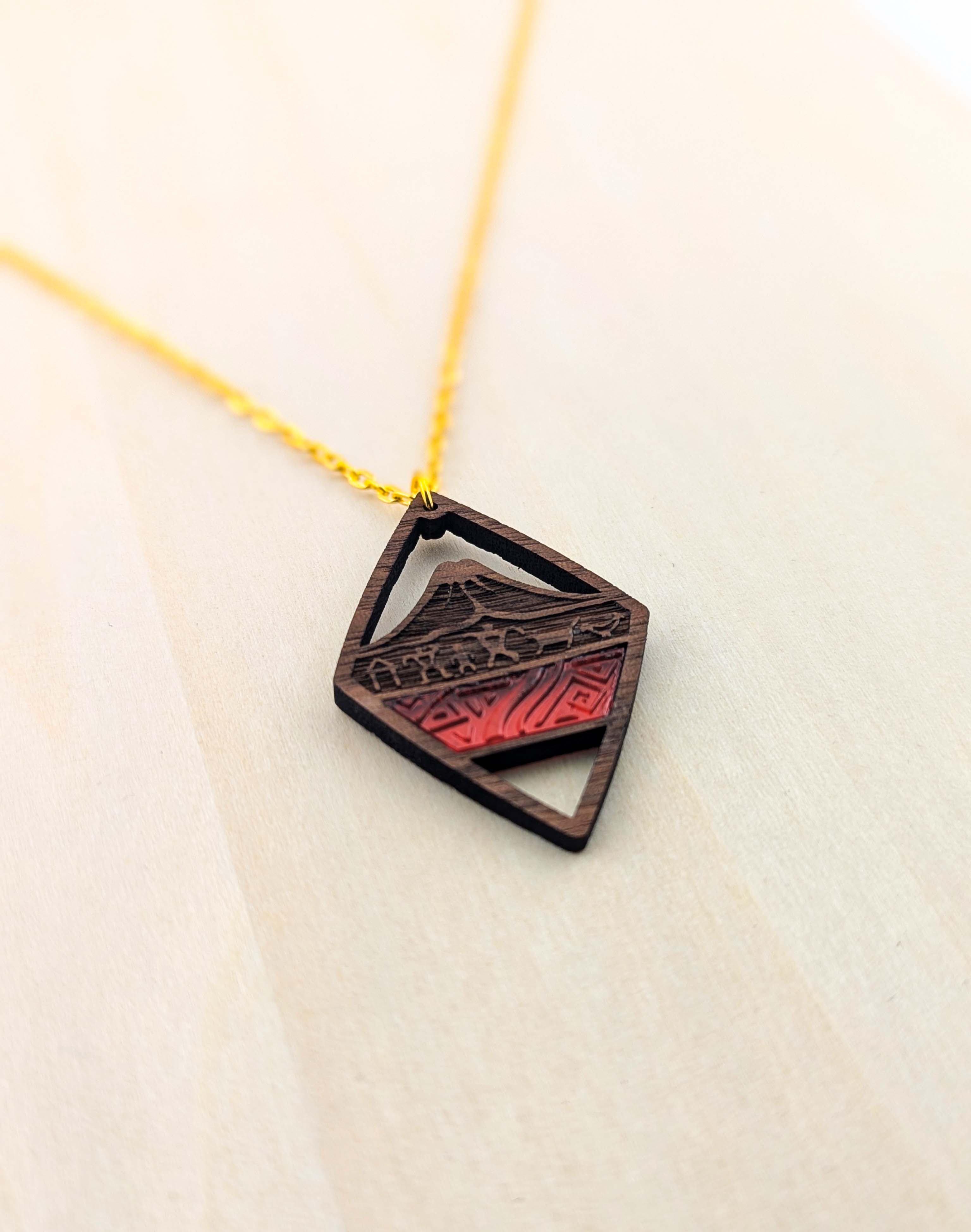 Volcanic Lineage Pendant – Dark Walnut