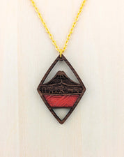 Volcanic Lineage Pendant – Dark Walnut