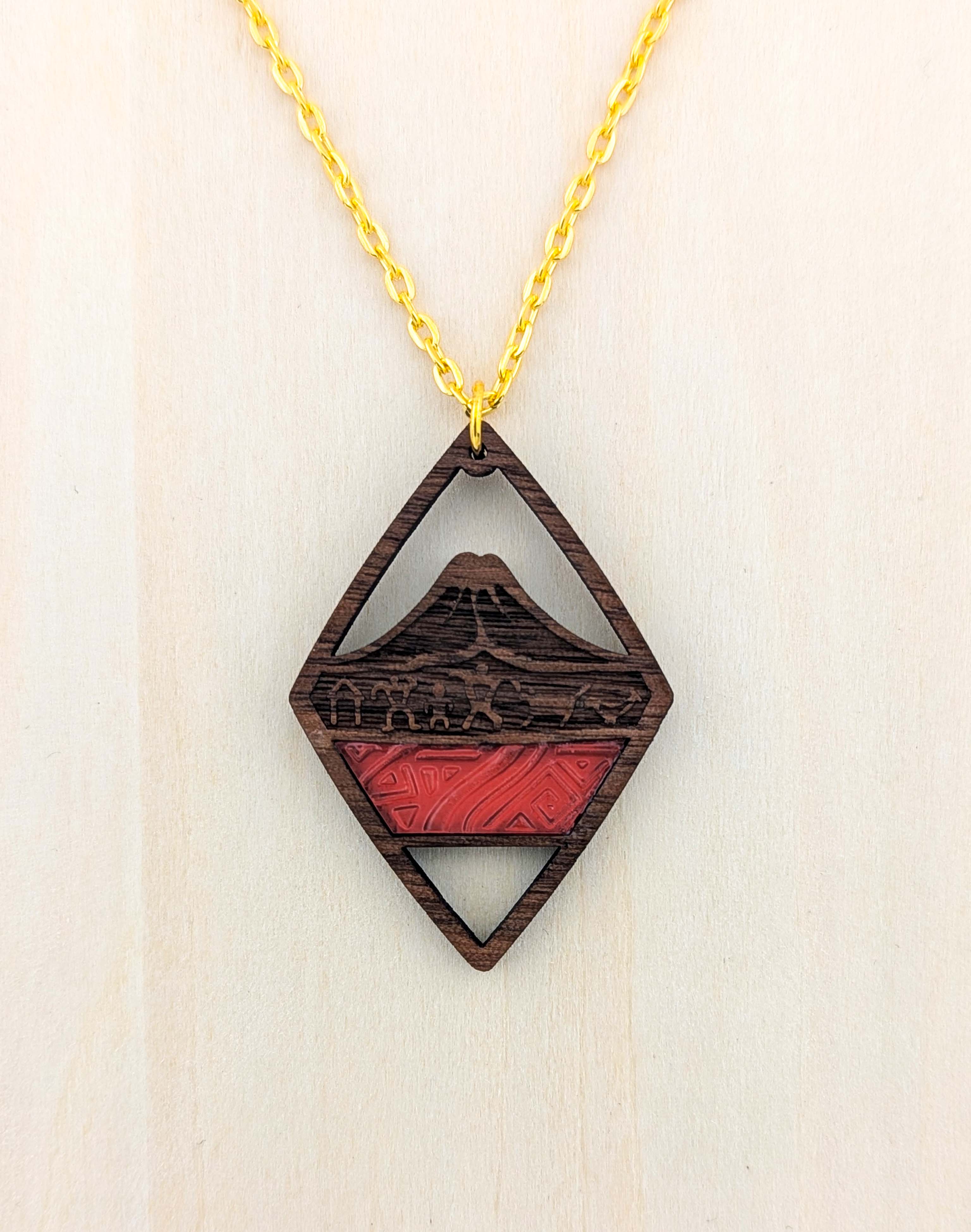 Volcanic Lineage Pendant – Dark Walnut